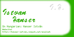 istvan hanser business card